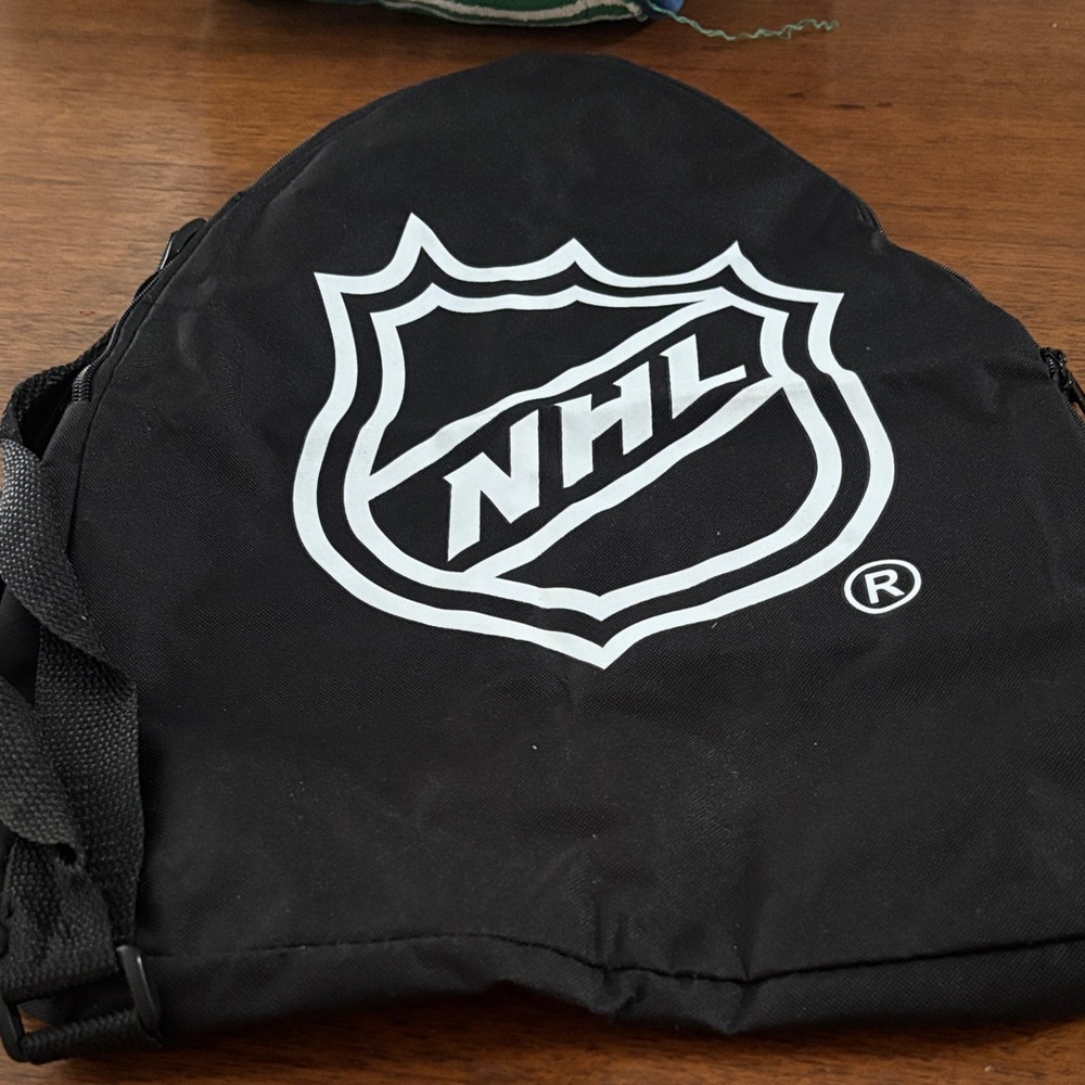 NHL Black and White Logo Drawstring Bag